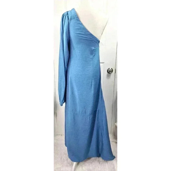 Alionas London Blue One Shoulder Maxi Dress Size Small - Picture 3 of 11
